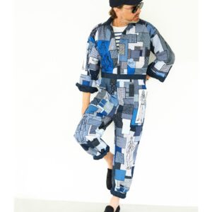 Denim Patchwork Boilersuit size M