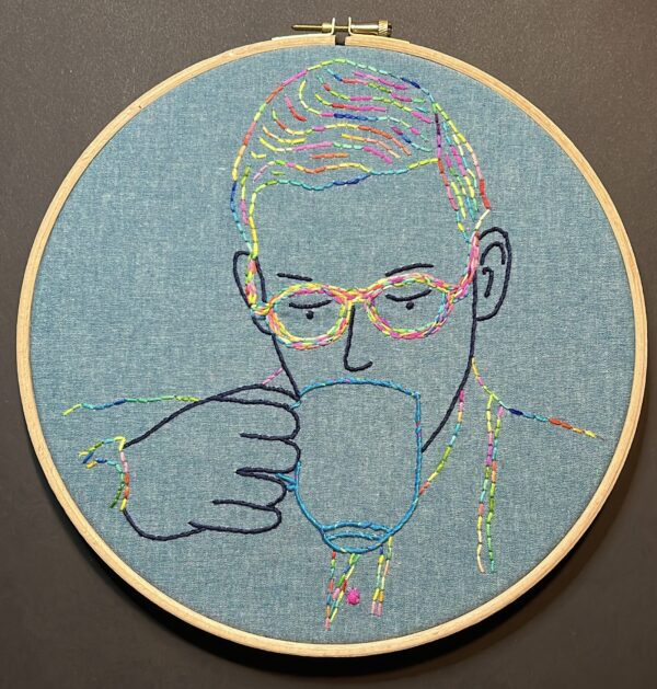 Multi Color Coffee, Hand embroidery in ring