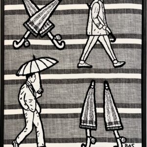 Umbrella 2 Hand embroidery on canvas in Frame