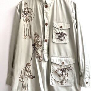 Vintage Lanvin Embroidered Safari Shirt size M