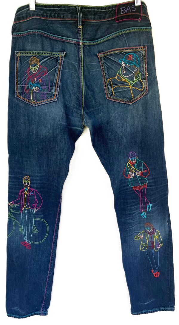 Jeans Multicolor hand embroidered