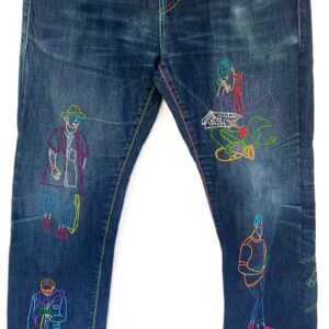 Jeans Multicolor hand embroidered