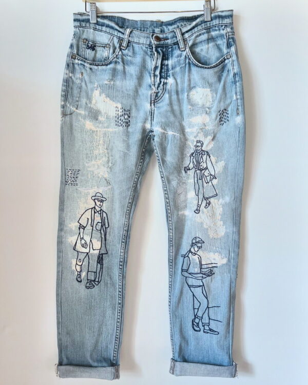 Destroy Denim hand embroidered