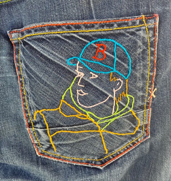 Jeans Multicolor hand embroidered