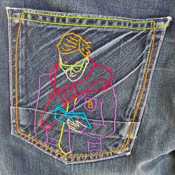 Jeans Multicolor hand embroidered