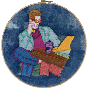 Bastiaan Thijssen Embroidery denim laptop
