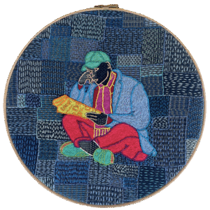 Bastiaan Thijssen Embroidery denim newspaper