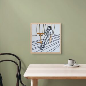 Bastiaan Thijssen Lobby 2 Embroidery on canvas in frame