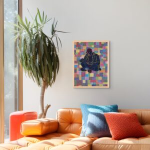 Bastiaan Thijssen Ruiten 1, hand embroidery on canvas, framed