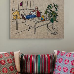 Bastiaan Thijssen Livingroom Embroidery on canvas