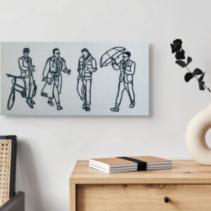 Bastiaan Thijssen It's Raining Men, hand embroidery on canvas
