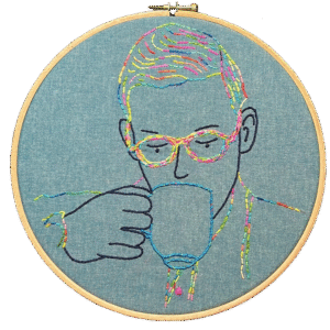 Multicolor Coffee Embroidery in ring
